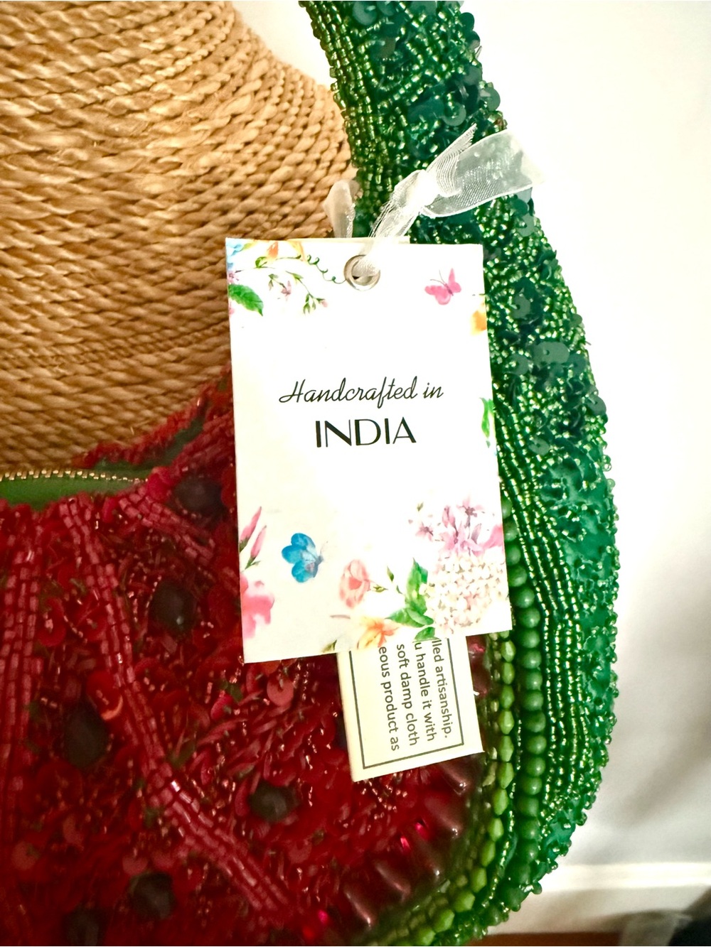 NWT T.J.Maxx Watermelon Beaded Women’s Shoulder Bag - Picture 2 of 3